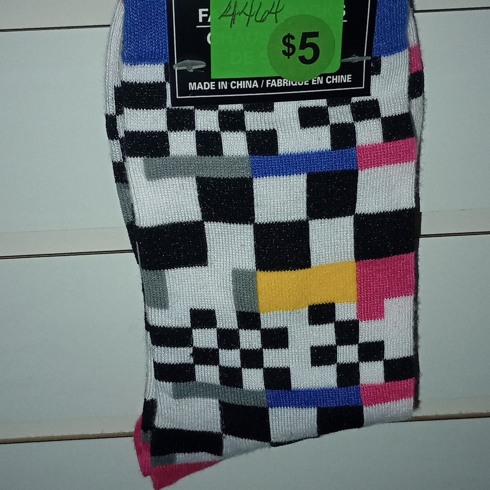 Checkered print socks brand new